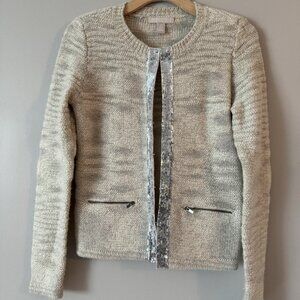 Banana Republic Merrell Gray Lady Jacket with Silver Sequin Accent